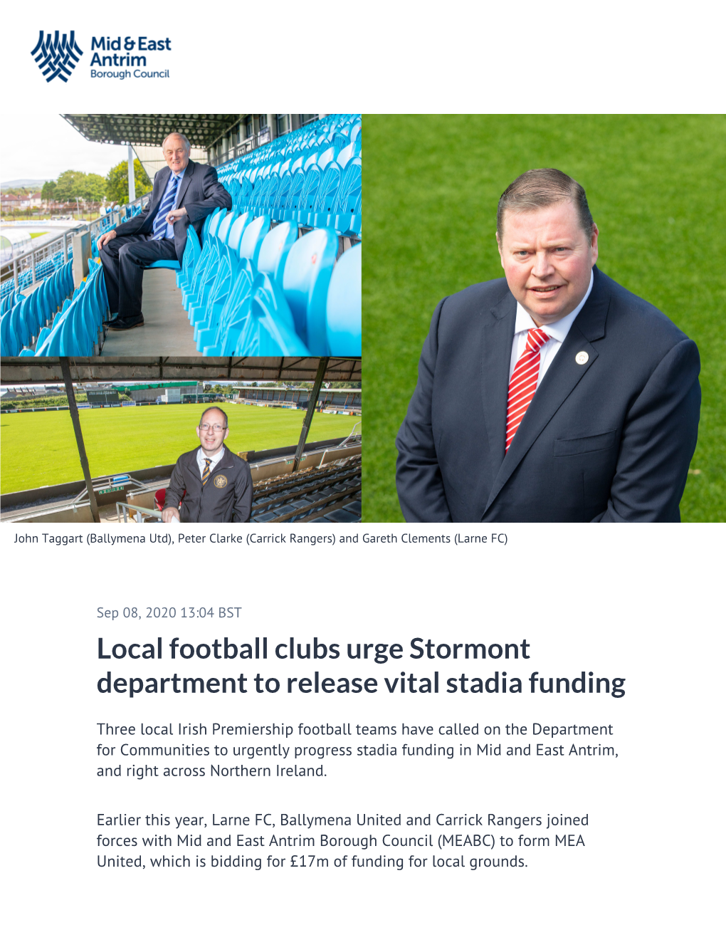 Local Football Clubs Urge Stormont Department to Release Vital Stadia Funding