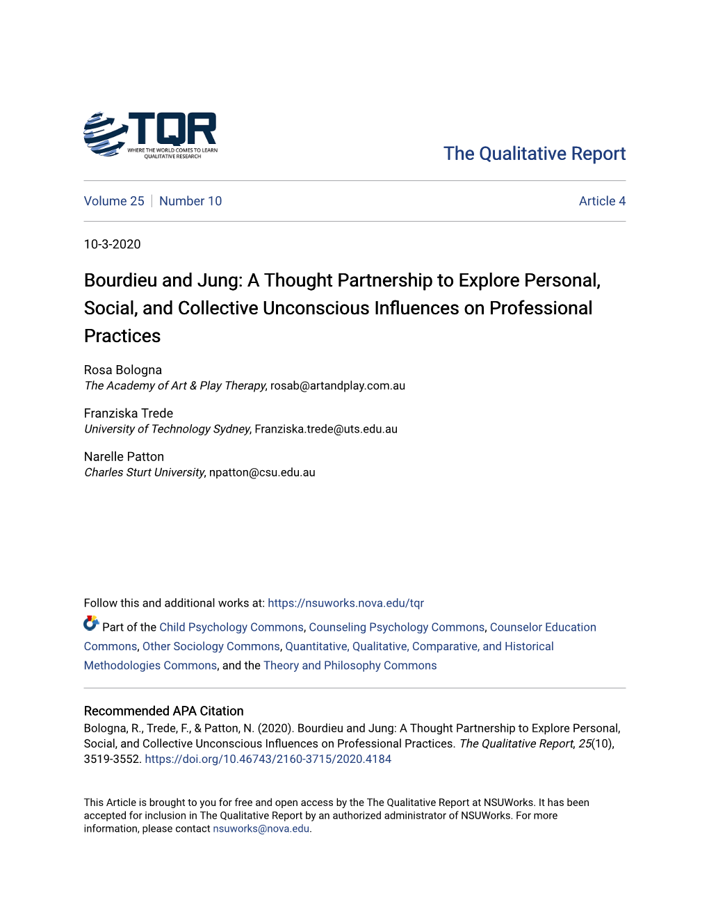 Bourdieu and Jung: a Thought Partnership to Explore Personal, Social, and Collective Unconscious Influences on Professional Practices