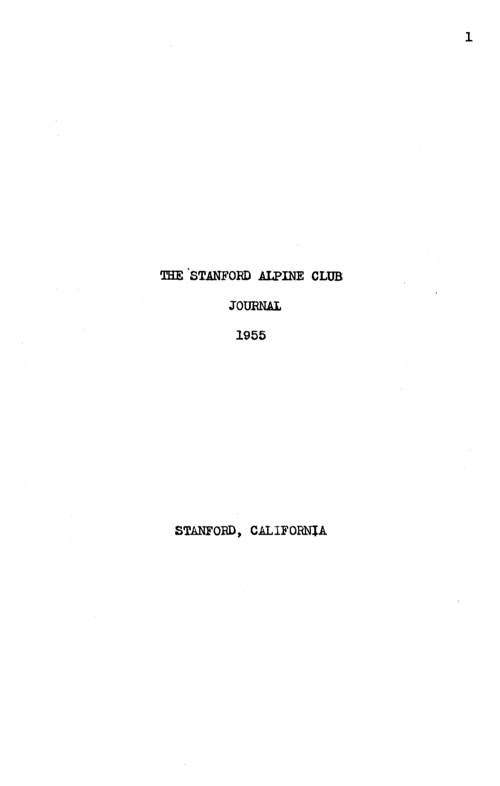 The Stanford Alpine Journal 1955