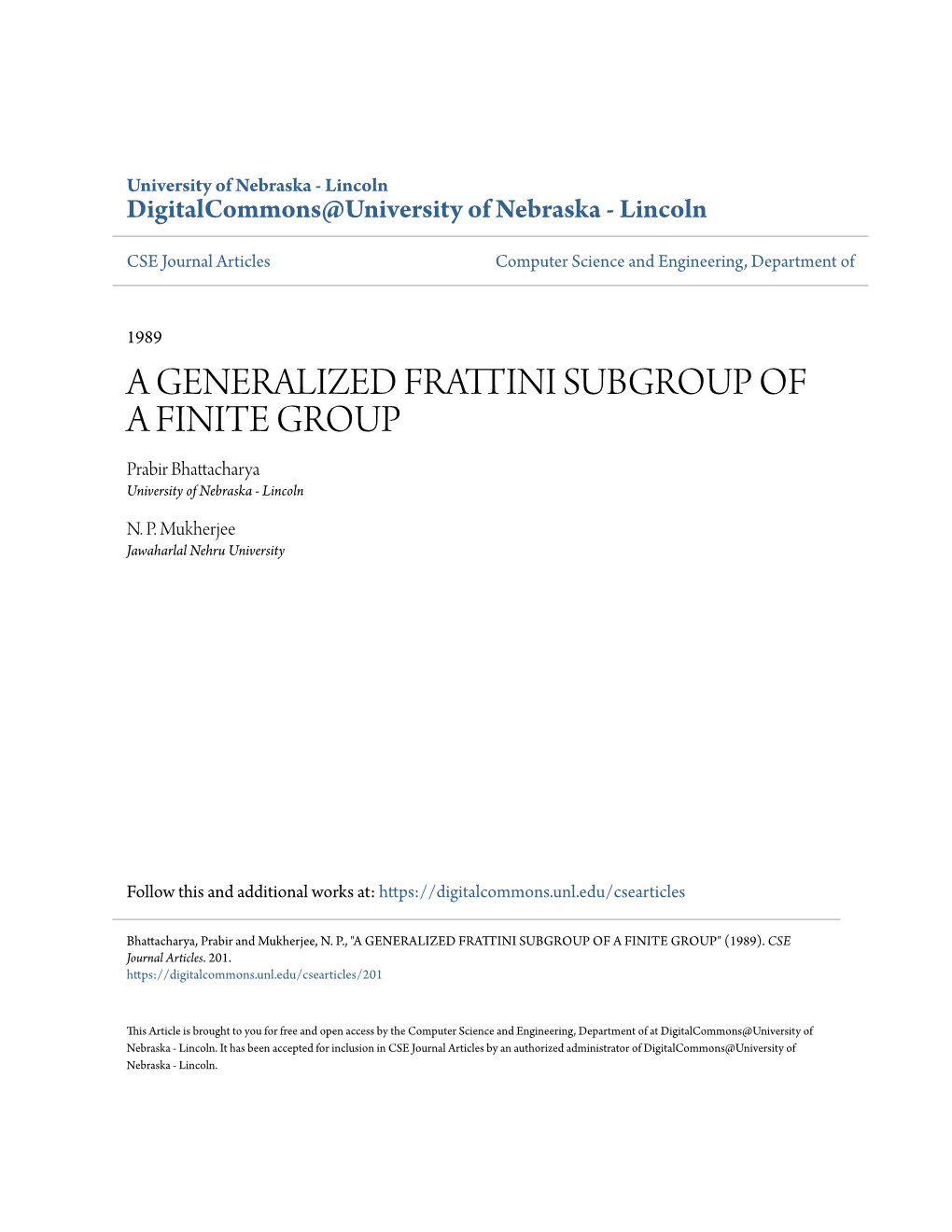 A Generalized Frattini Subgroup of a Finite Group