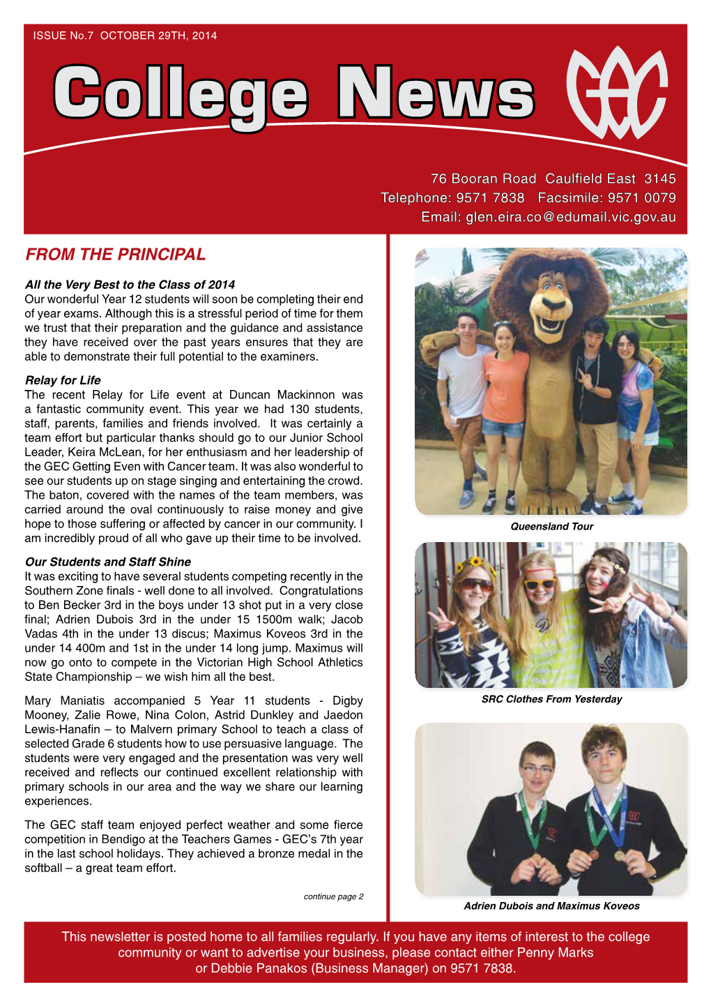 GEC College News Issue 7 October 2014