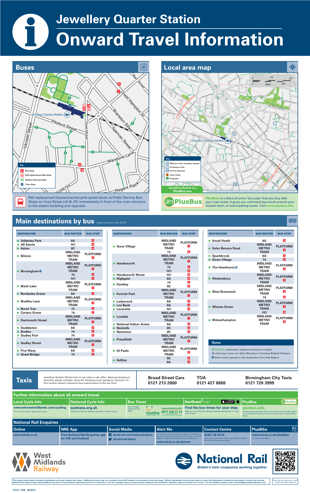 Jewellery Quarter Station I Onward Travel Information Buses Local Area Map