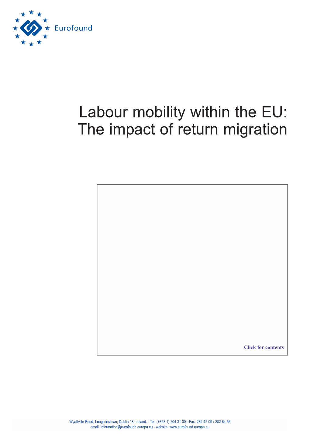 Labour Mobility Within the EU: the Impact of Return Migration