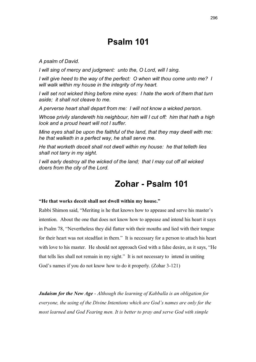 Psalm 101 (Zohar 3-121)