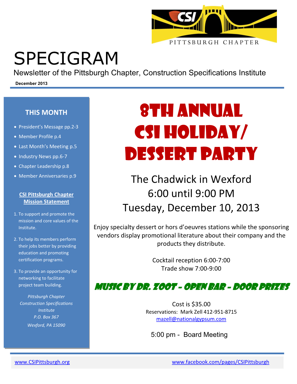 Specigram 8Th Annual Csi Holiday/ Dessert Party