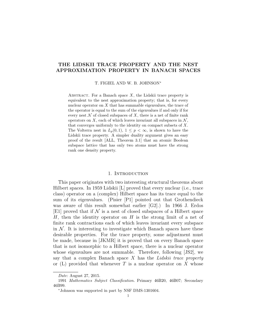 The Lidskii Trace Property and the Nest Approximation Property in Banach Spaces