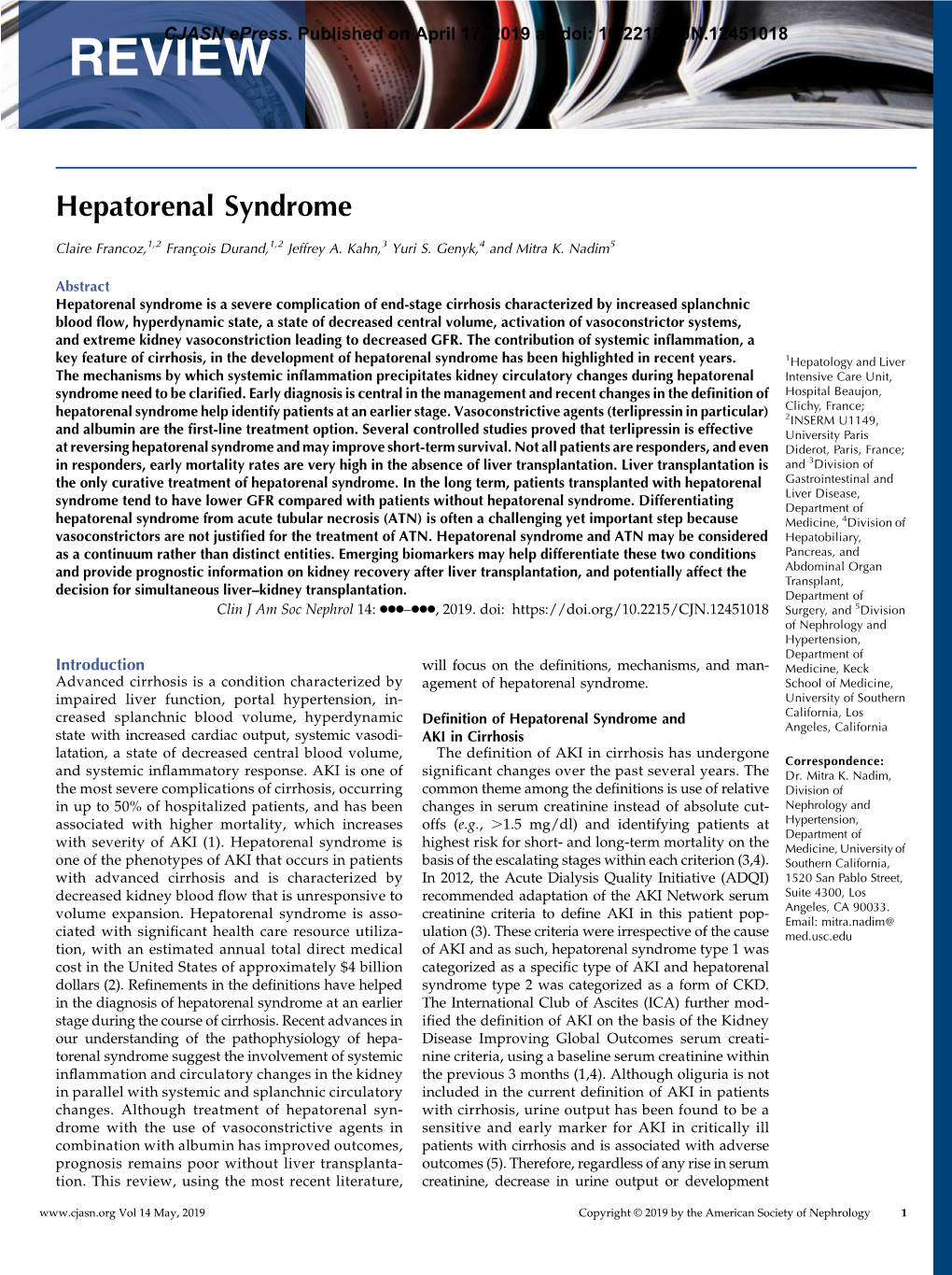 Hepatorenal Syndrome