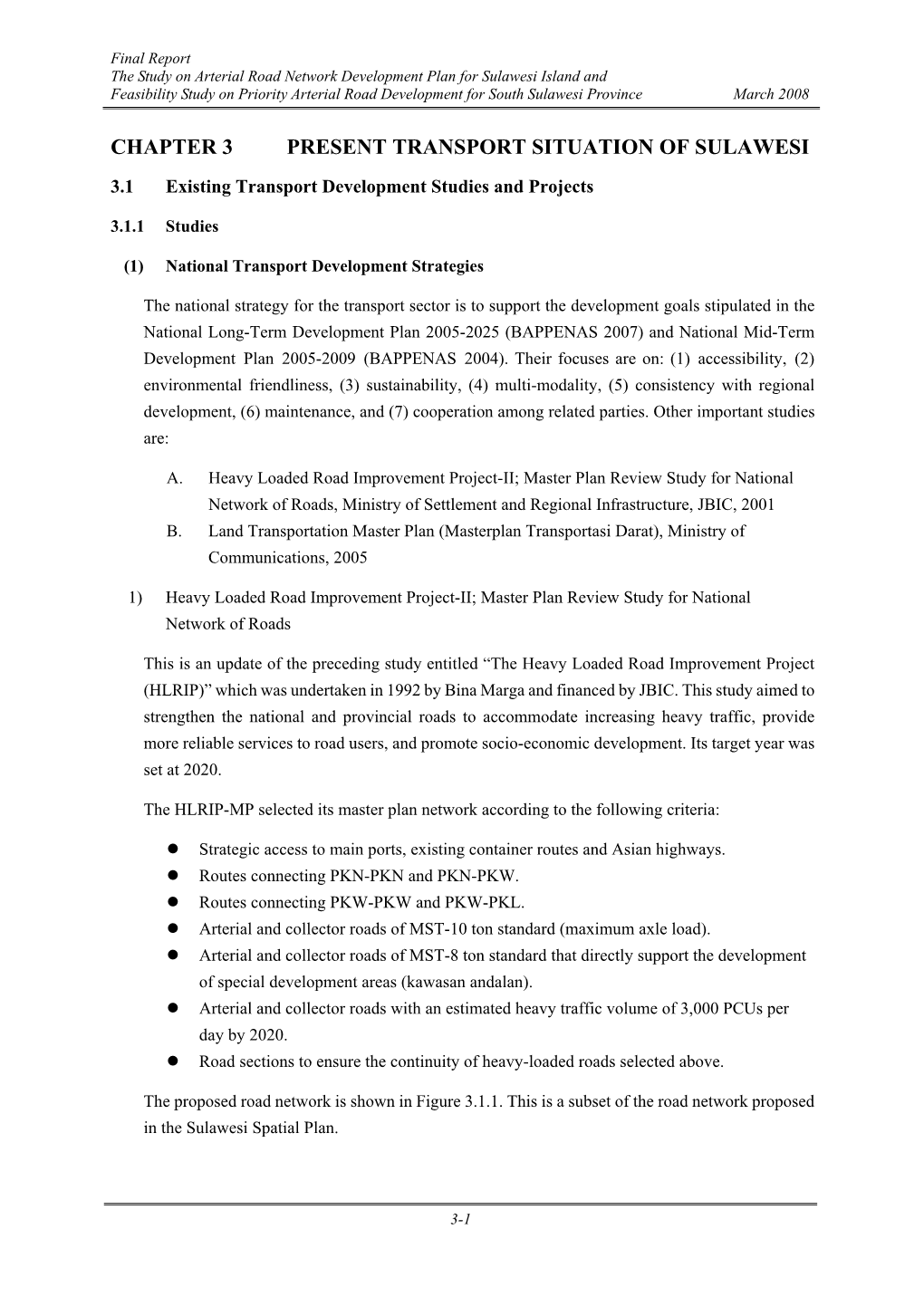 Chapter 3 Present Transport Situation of Sulawesi