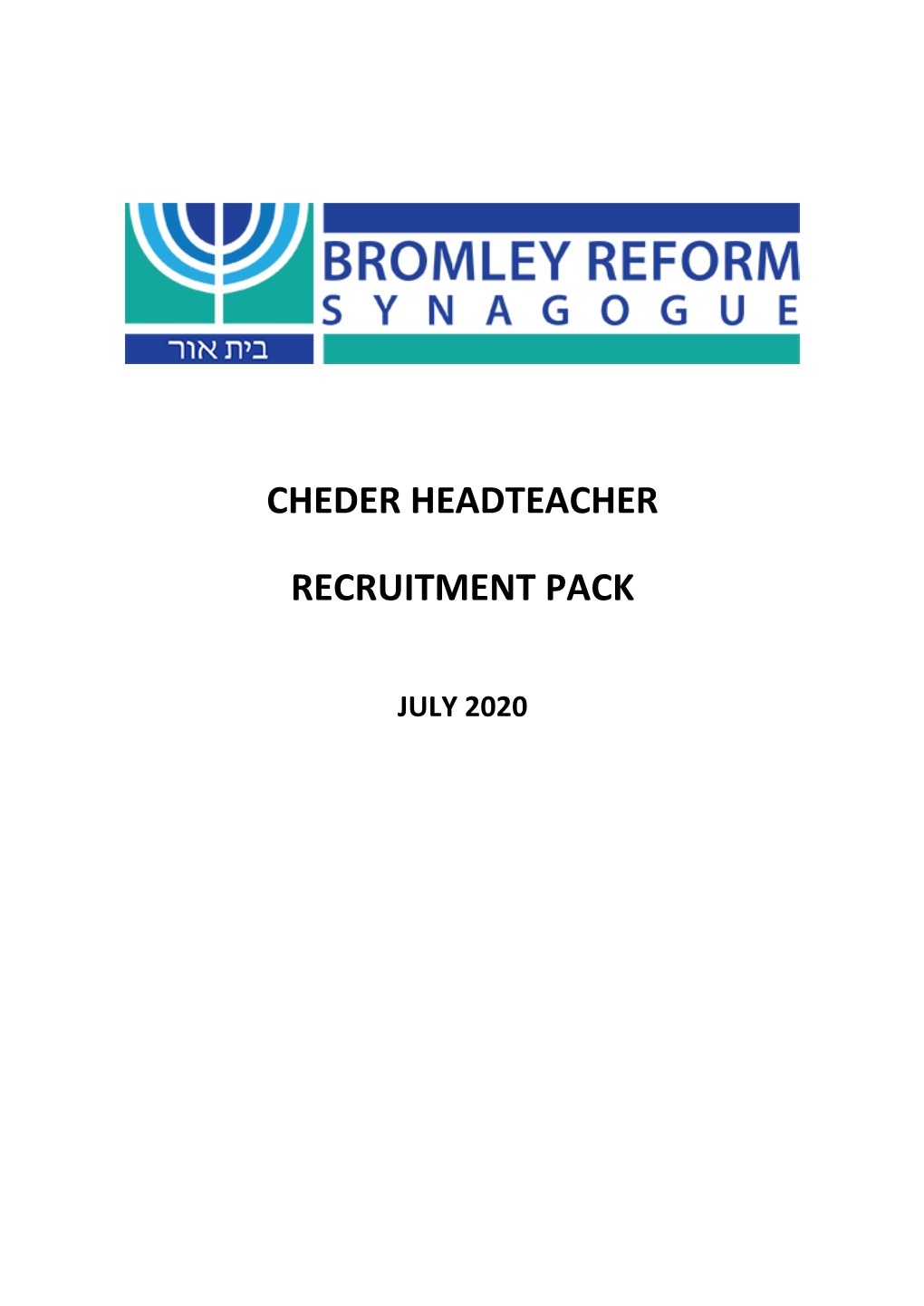 Cheder Headteacher Recruitment Pack