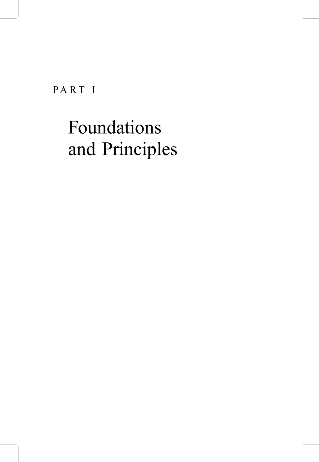 Foundations and Principles