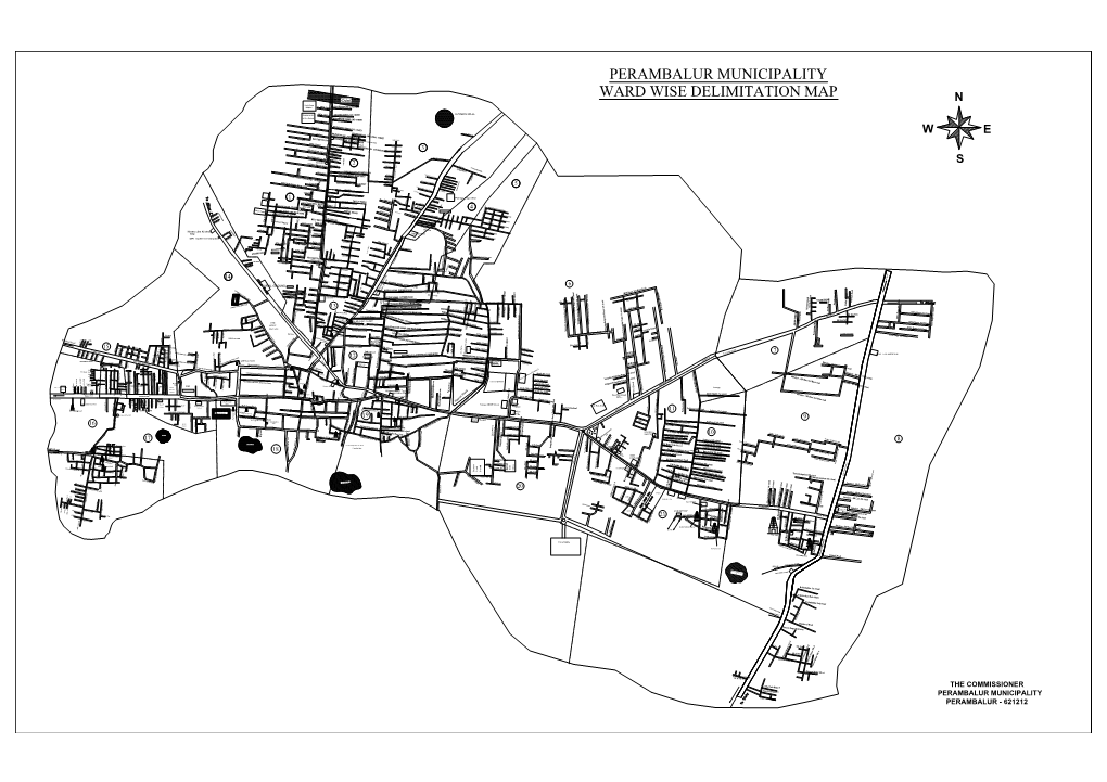 PERAMBALUR MUNICIPALITY WARD WISE DELIMITATION MAP Odai N Hollygross 19TH STREET KRISHNA NAGAR-1ST STREET Hospital