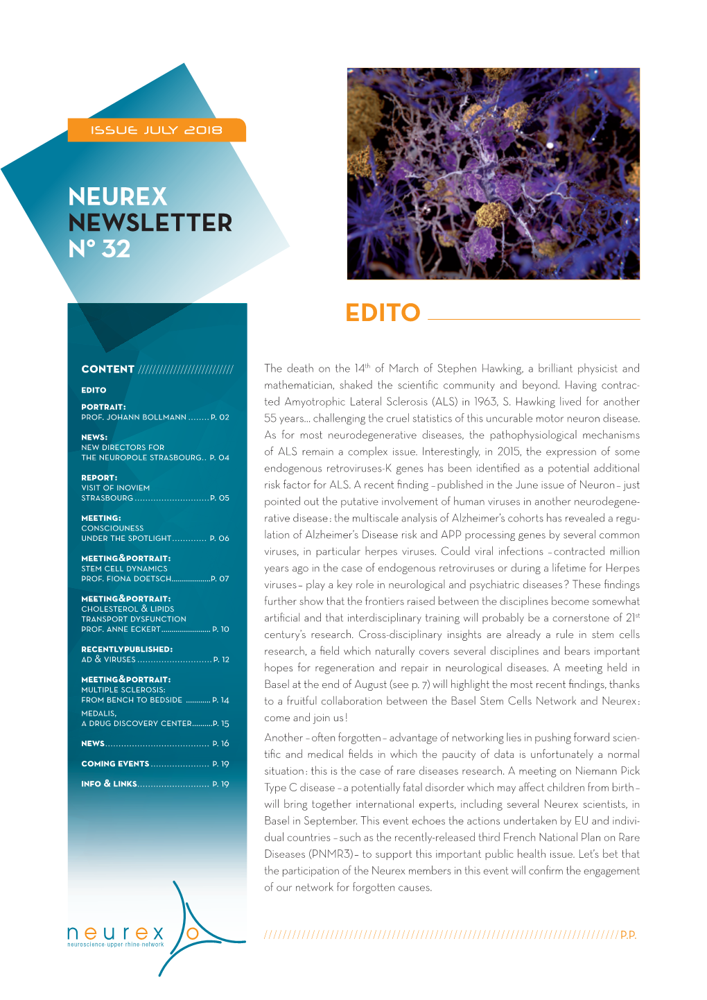 Neurex Newsletter N° 32 Edito