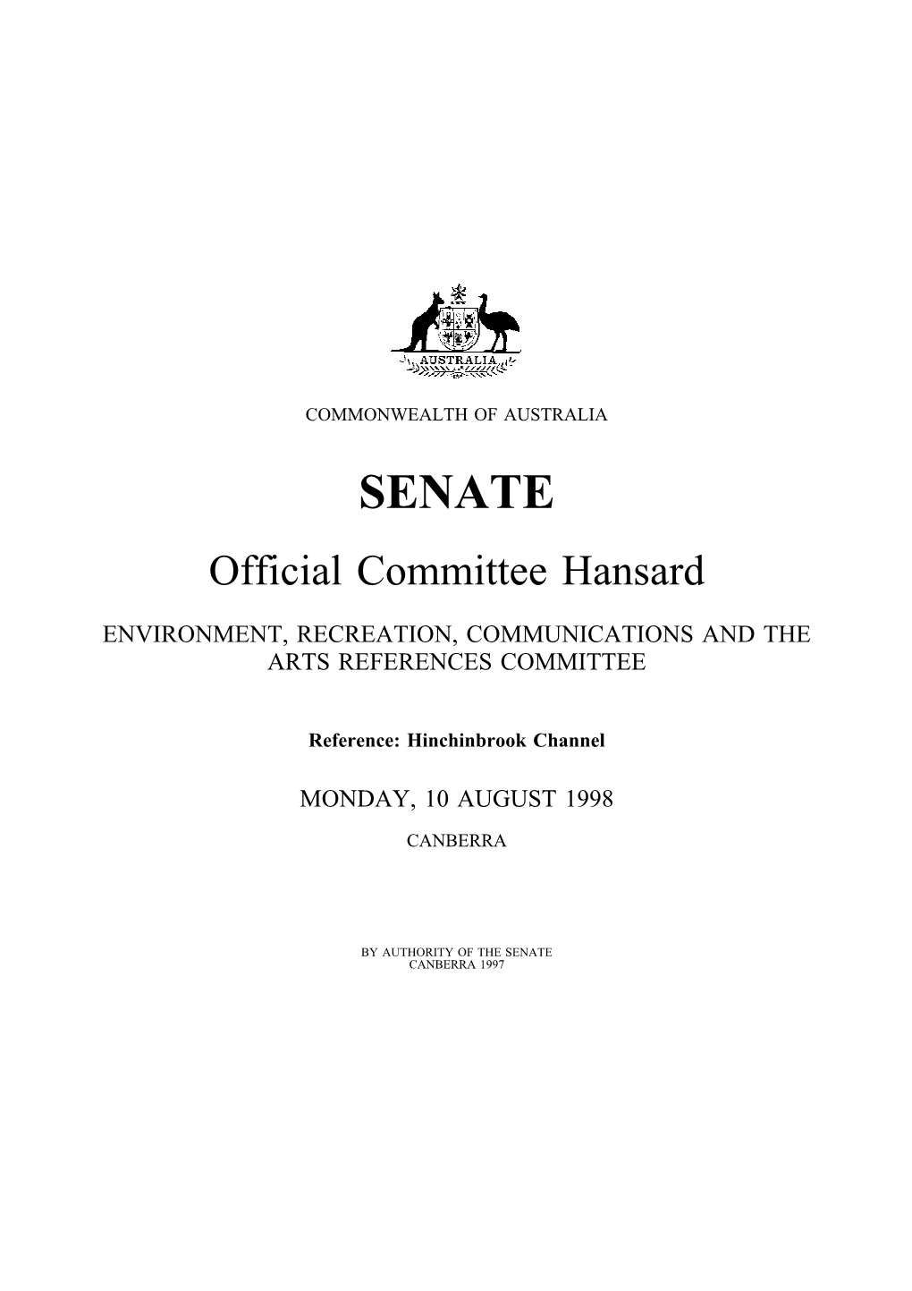 SENATE Official Committee Hansard