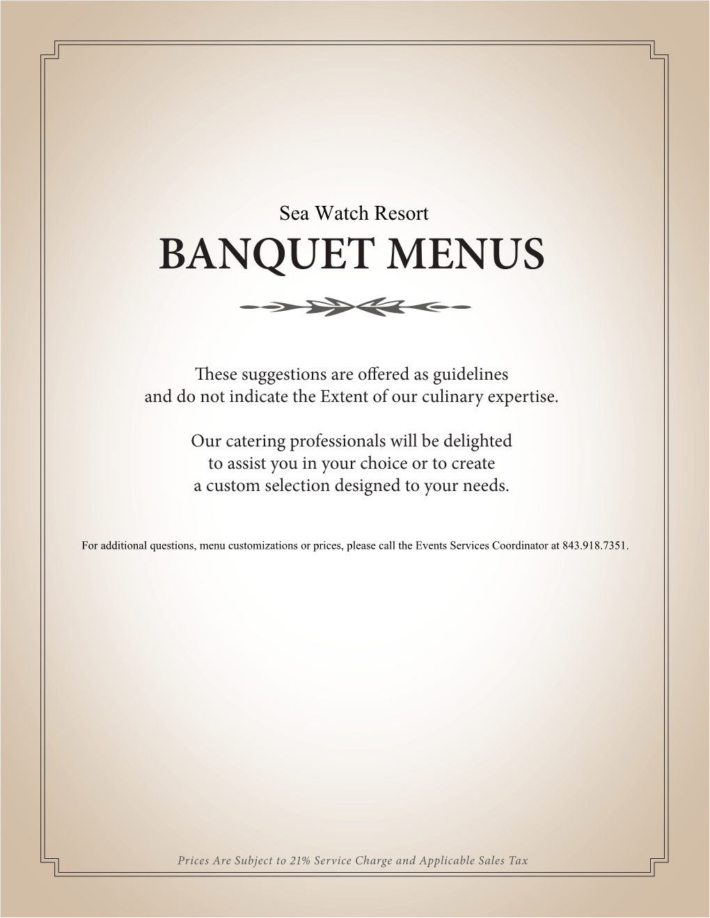 Banquet Menus