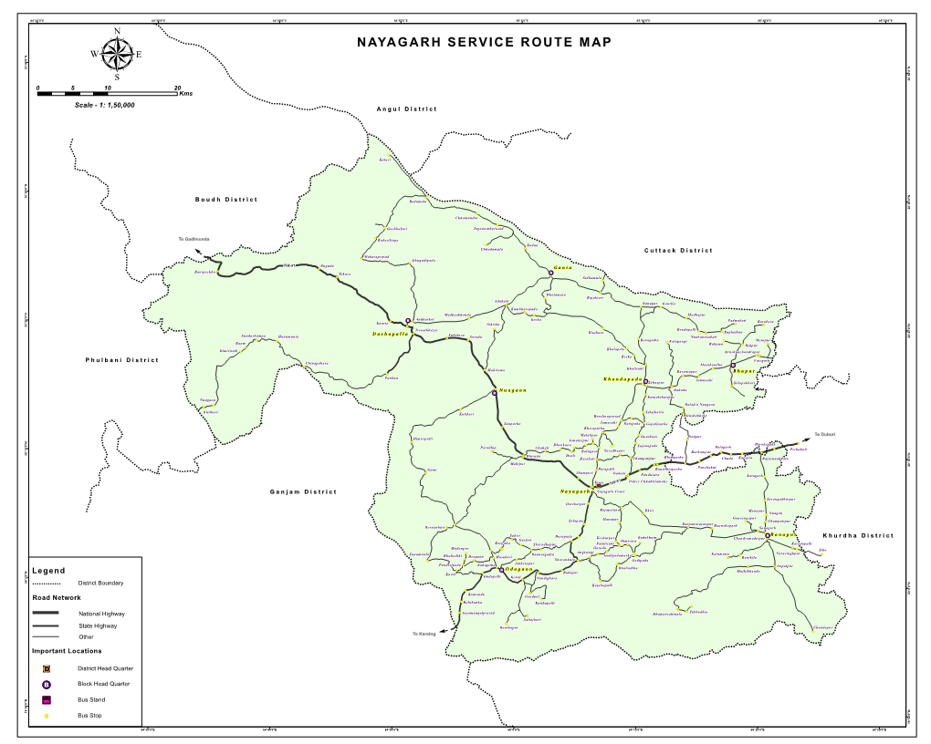 Nayagarh Service Route Map