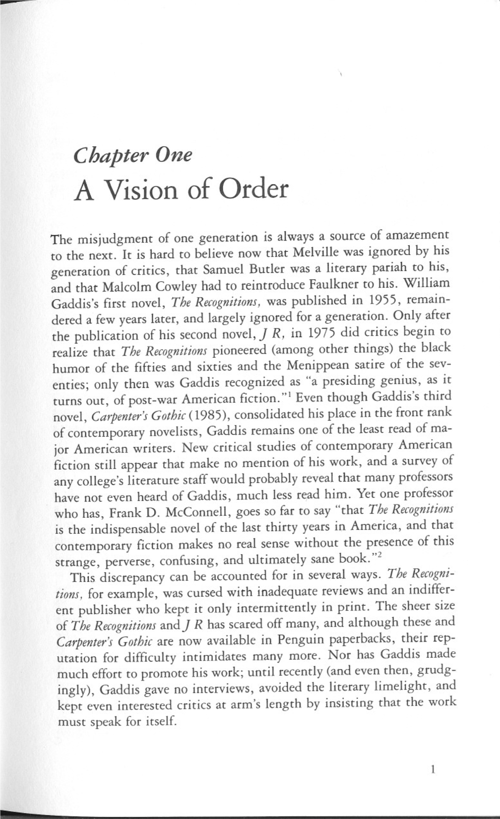 Chapter One 1986 Carpenter'sgothicpublished in England