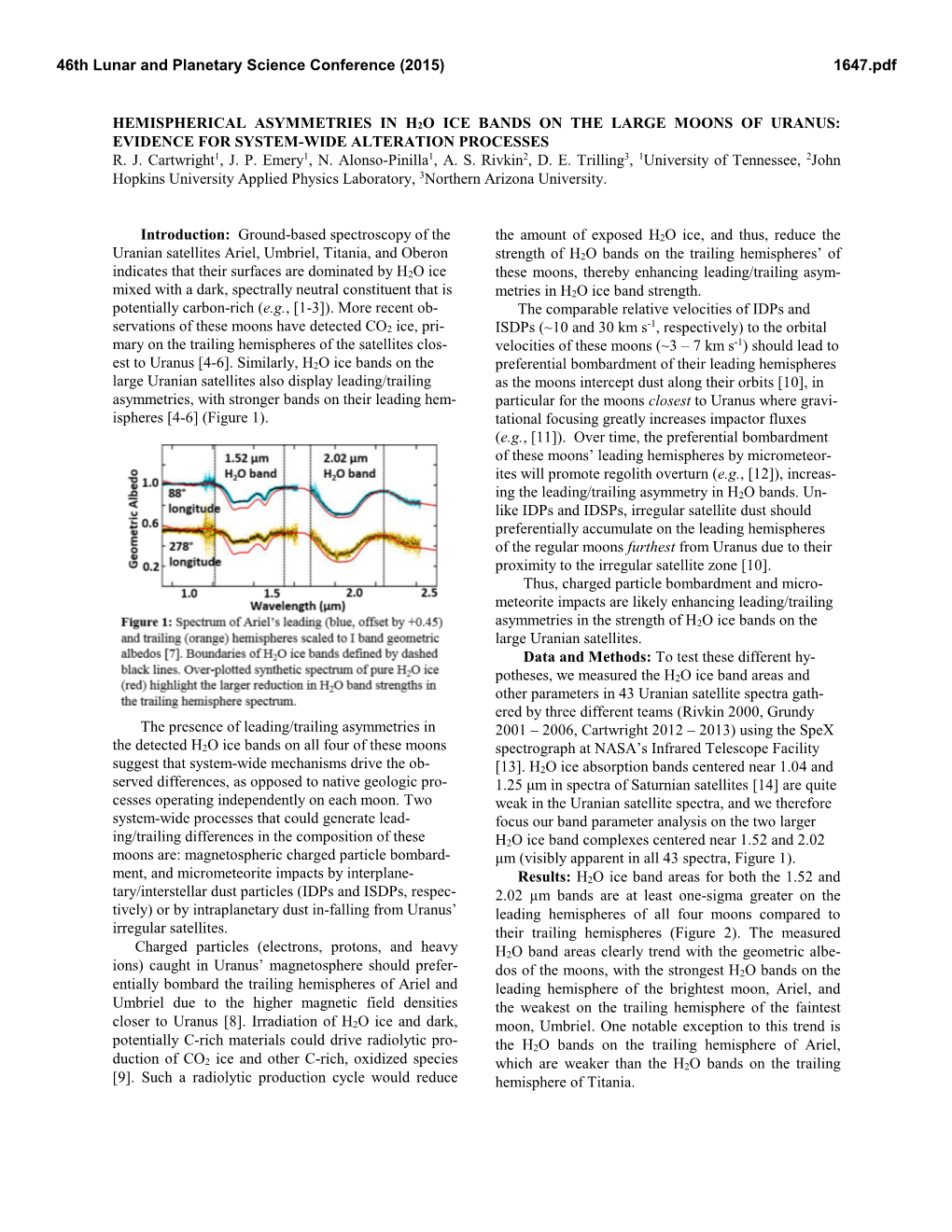 Hemispherical Asymmetries in H2o Ice Bands on the Large Moons of Uranus: Evidence for System-Wide Alteration Processes R