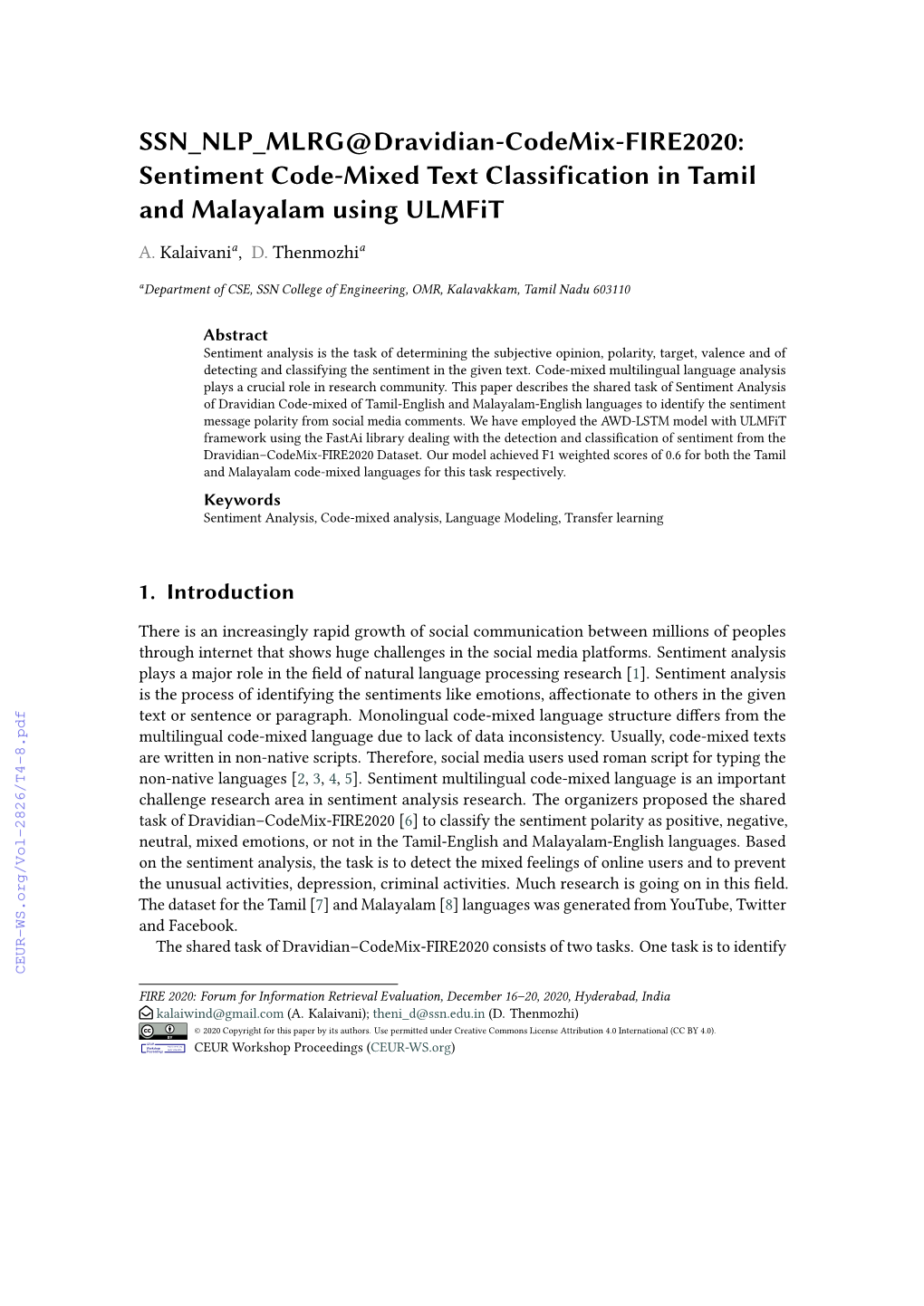 Sentiment Code-Mixed Text Classification in Tamil and Malayalam Using Ulmfit