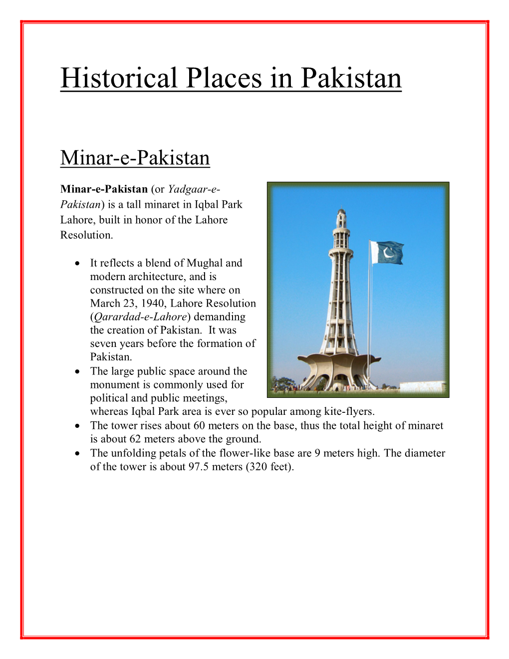 Historical Places in Pakistan