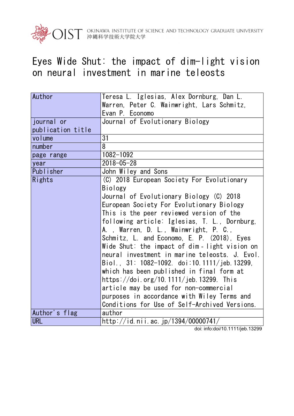 The Impact of Dim-Light Vision on Neural Investment in Marine Teleosts