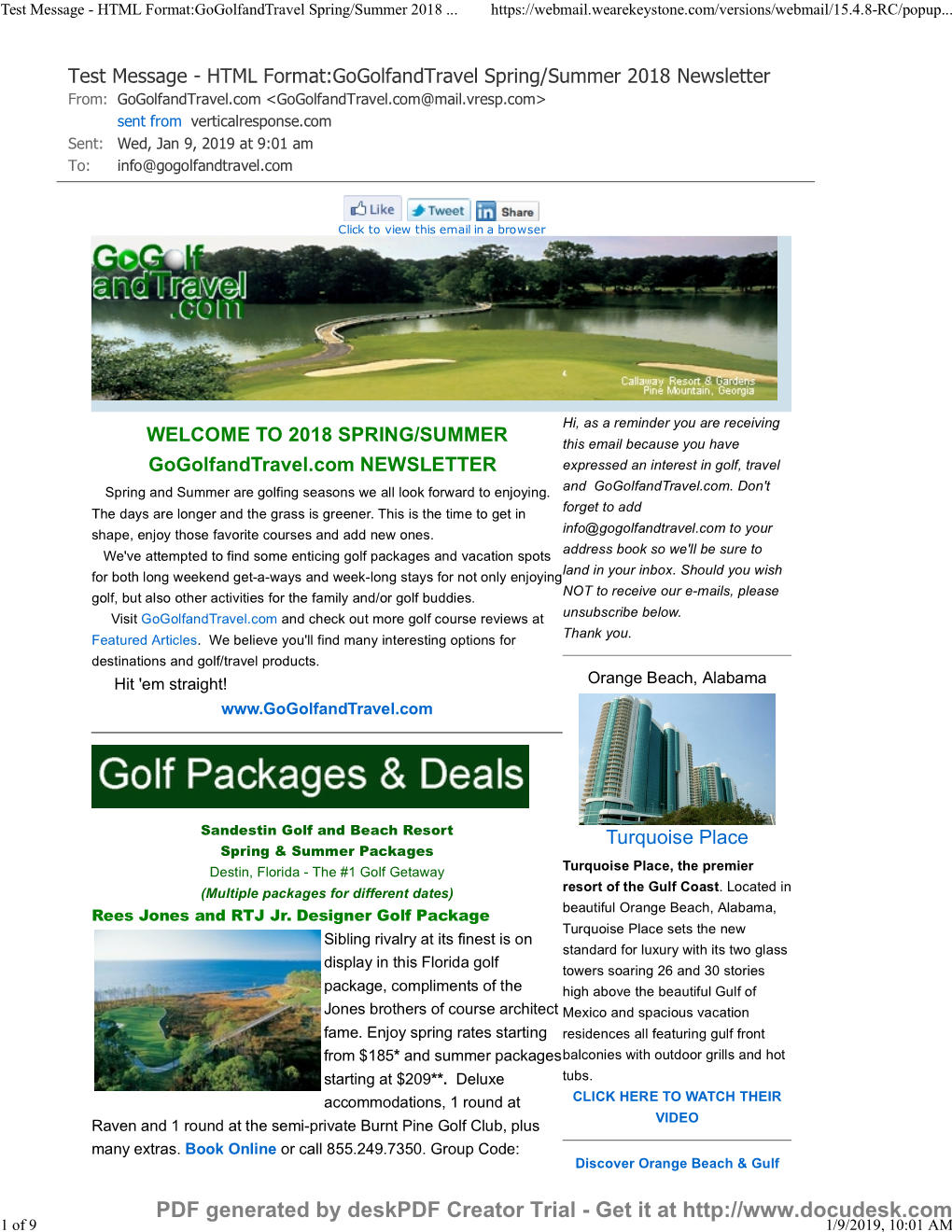 HTML Format:Gogolfandtravel Spring/Summer 2018 Newsletter