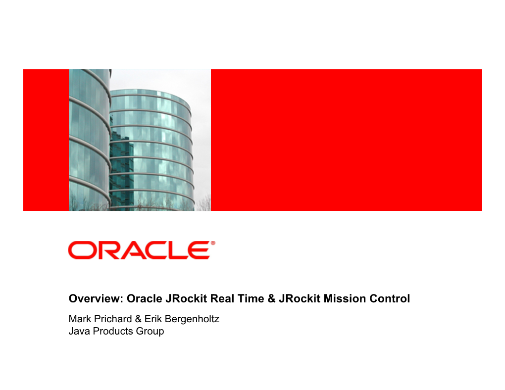 Oracle Jrockit Real Time & Jrockit Mission Control