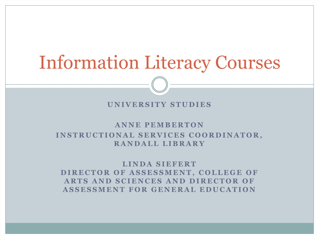 Information Literacy Courses