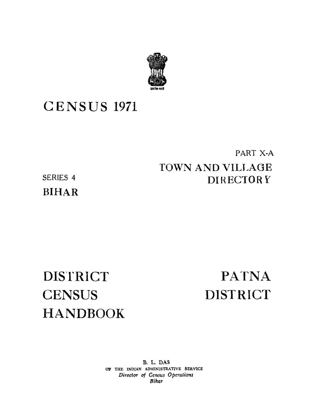 Town and Villages Directory, Patna District, Series-4, Bihar