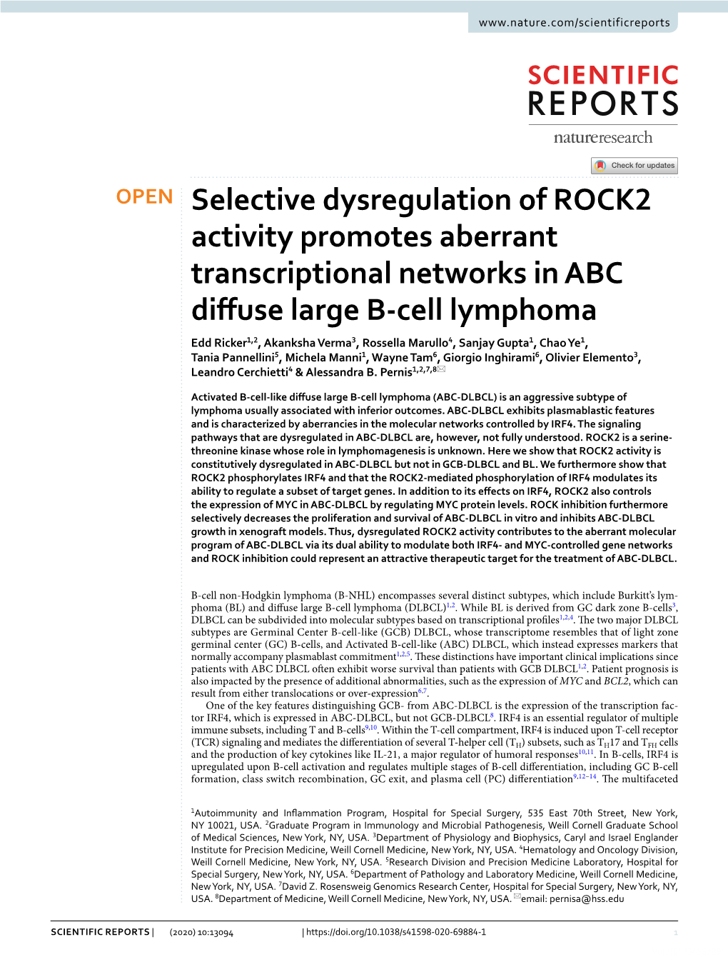 Selective Dysregulation of ROCK2 Activity Promotes Aberrant