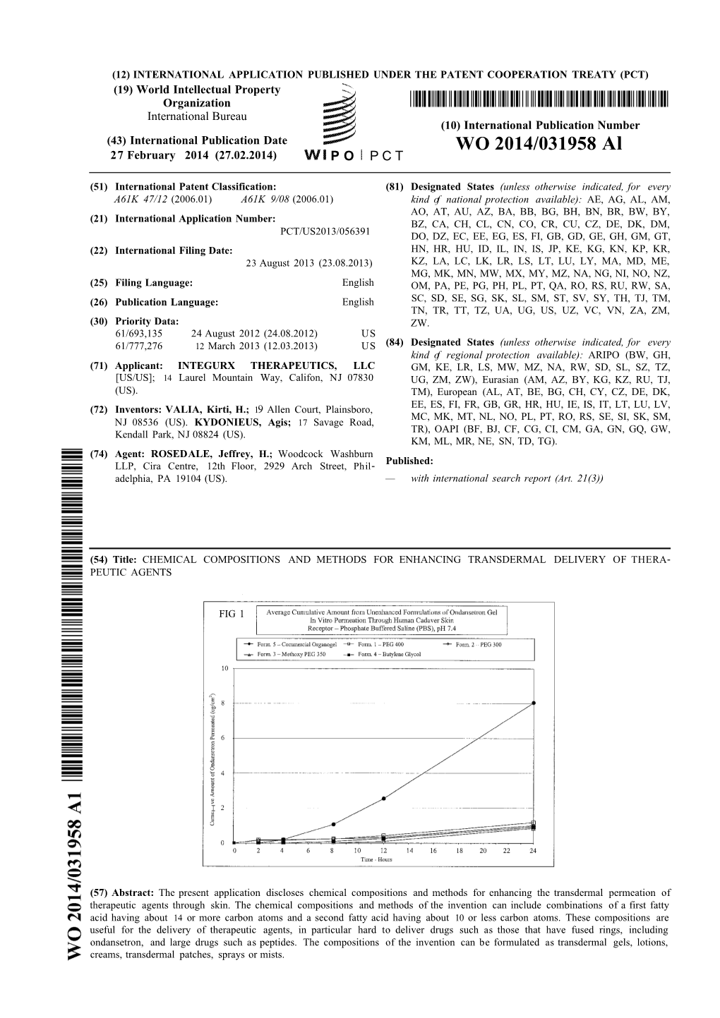 WO 2014/031958 Al 27 February 2014 (27.02.2014) P O P C T