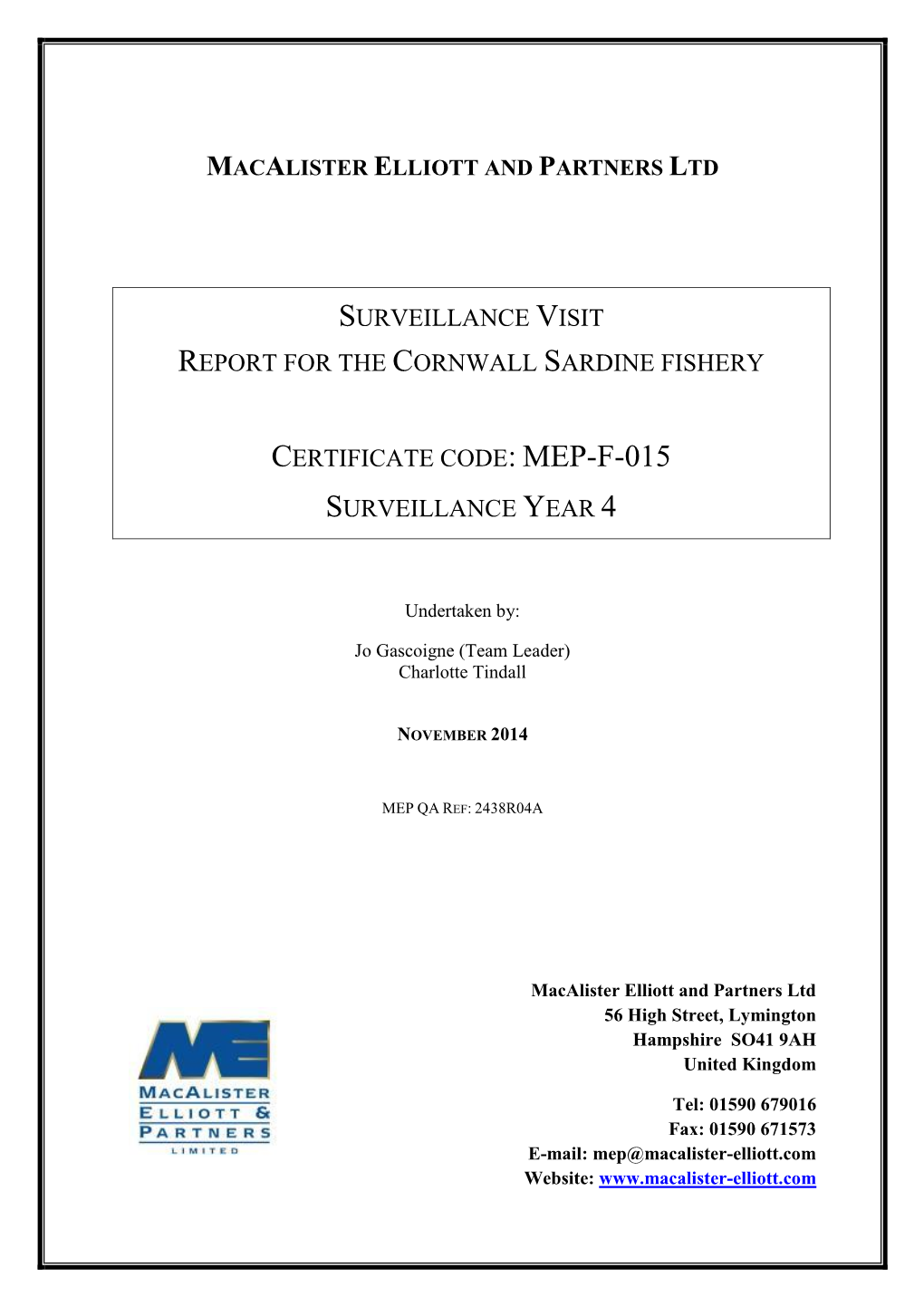 Euronor First Annual Surveillance Report