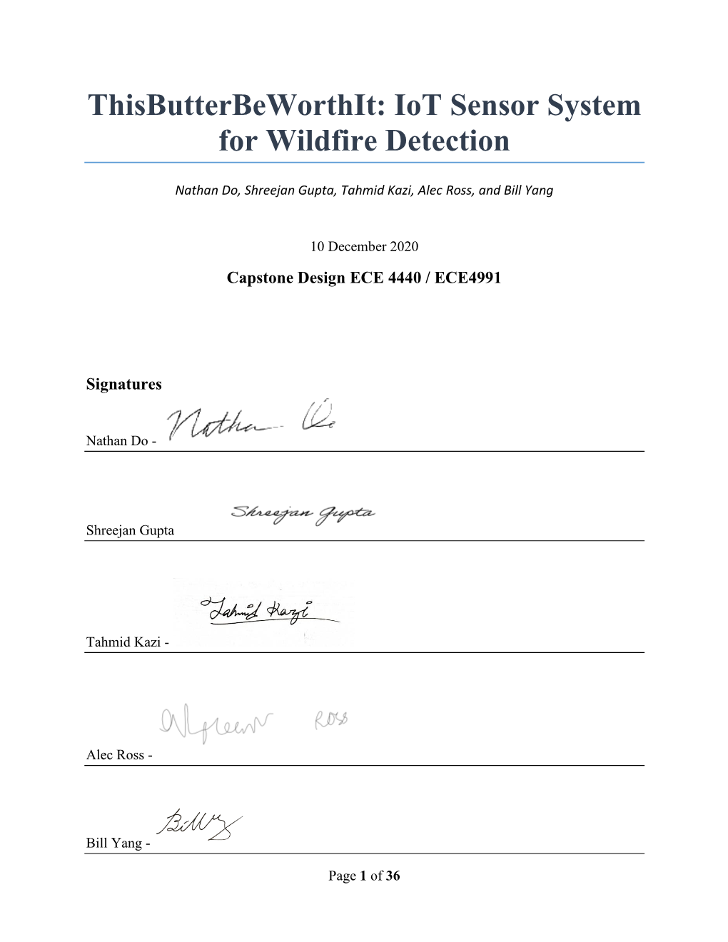 Iot Sensor System for Wildfire Detection