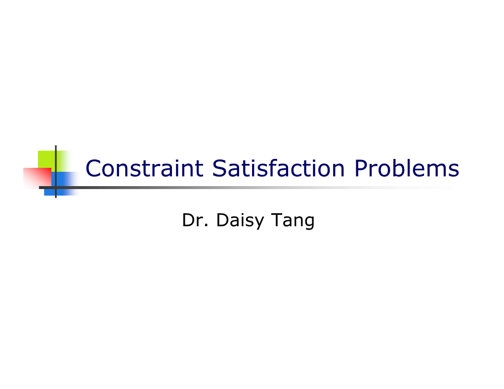 Constraint Satisfaction Problems