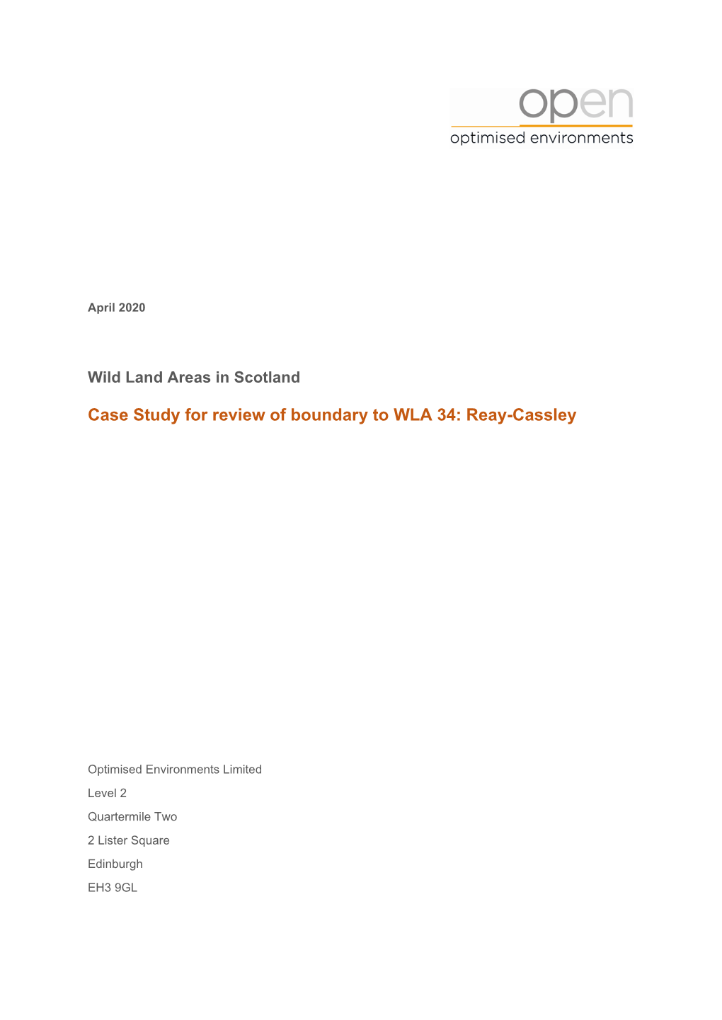 Case Study for Review of Boundary to WLA 34: Reay-Cassley
