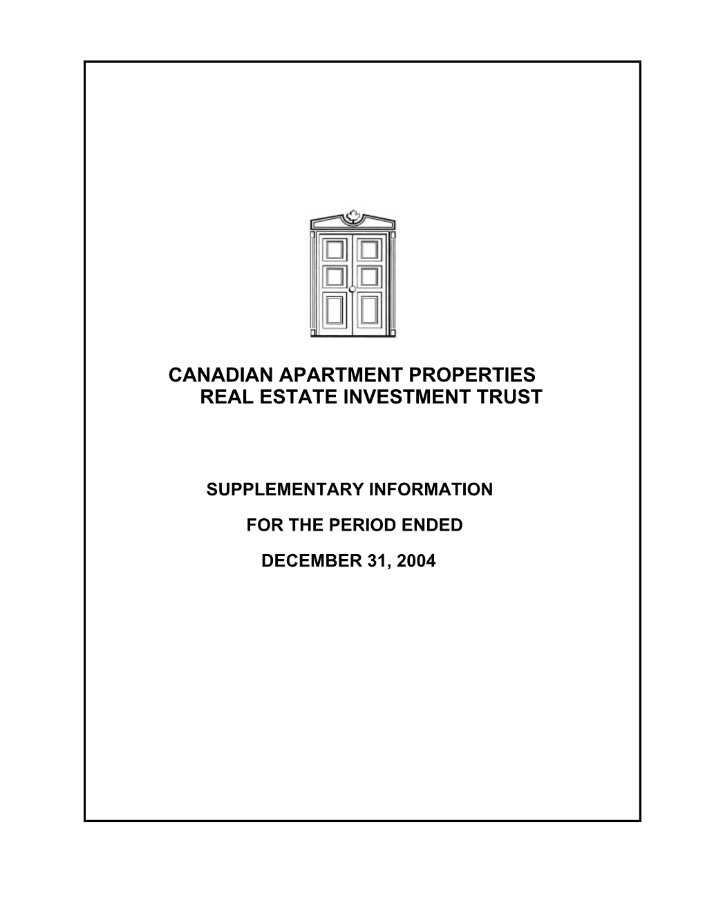 Canadian Apartment Properties Real Estate Investment Trust