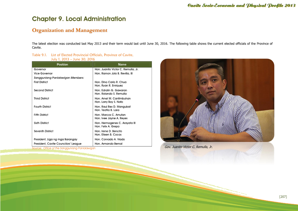 Chapter 9. Local Administration Organization and Management