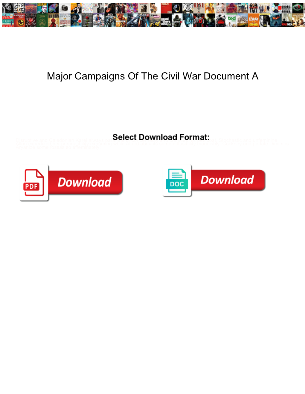 Major Campaigns of the Civil War Document A