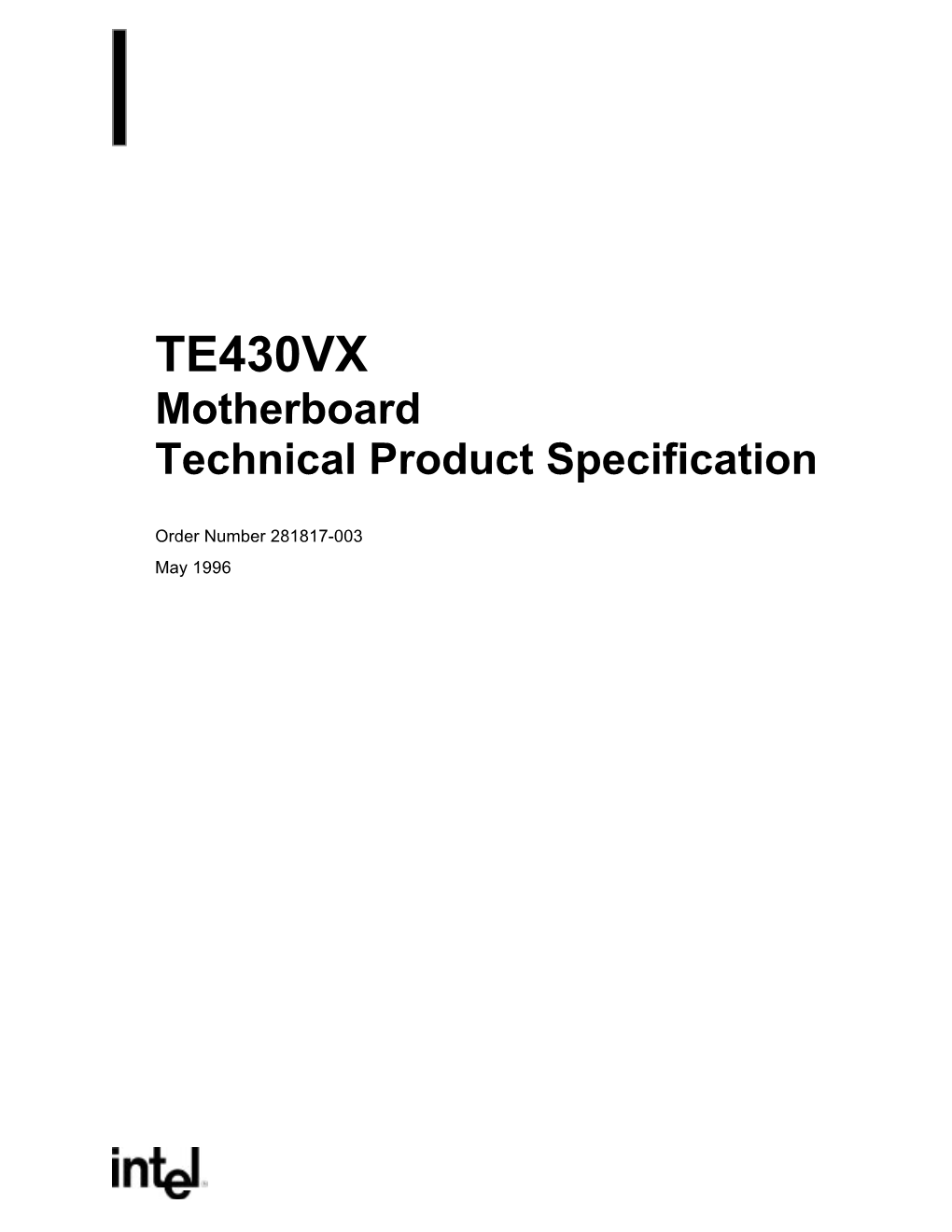 TE430VX Motherboard Technical Product Specification