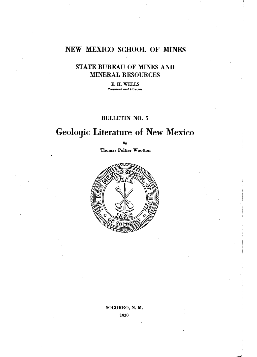 Geologic Literature of New Mexico