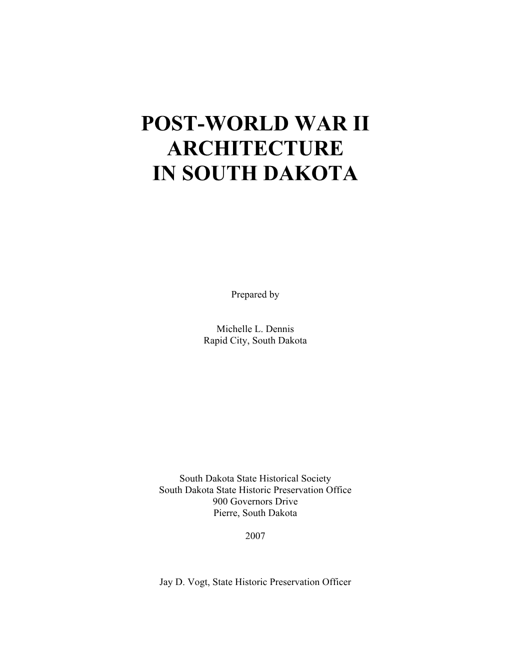 Post-World War Ii Architecture in South Dakota