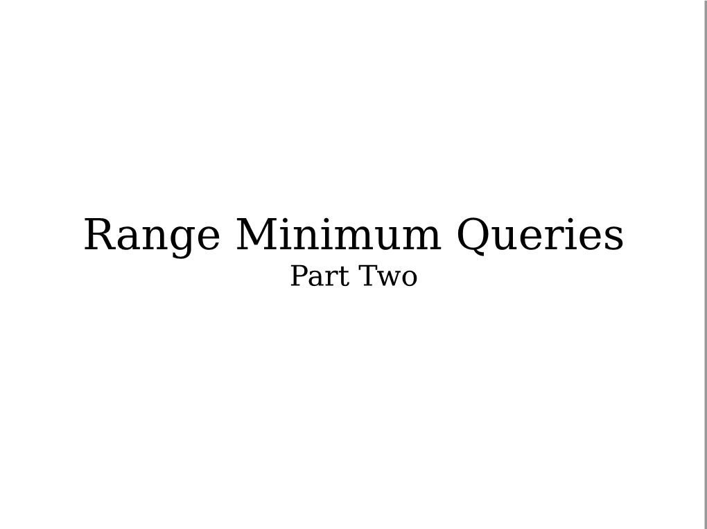 Range Minimum Queries Part Two