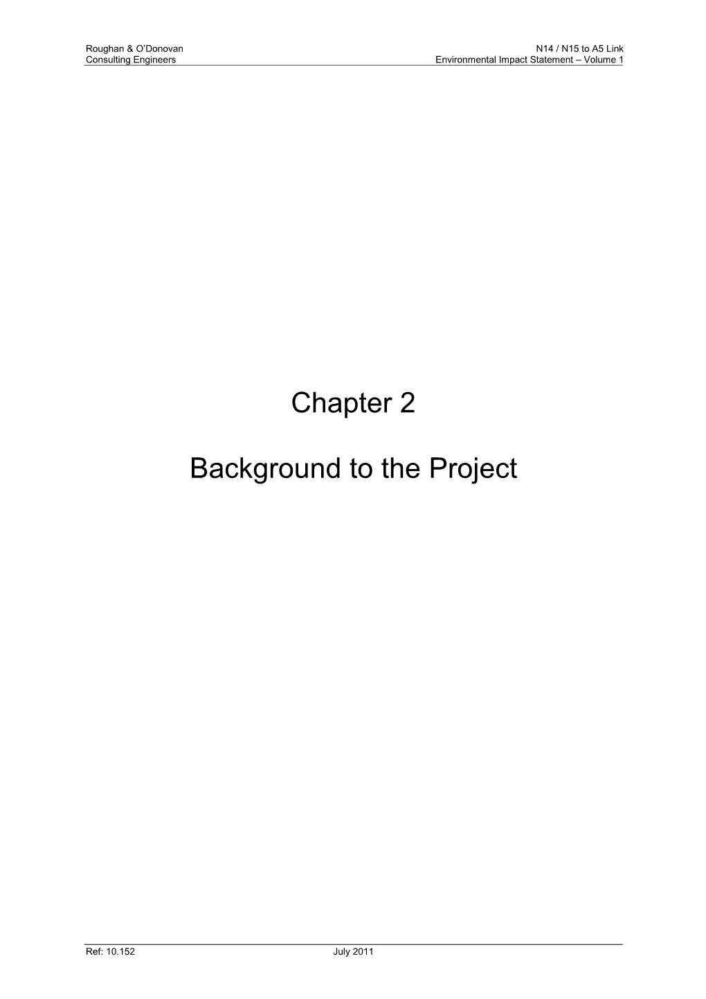 Chapter 2 Background to the Project