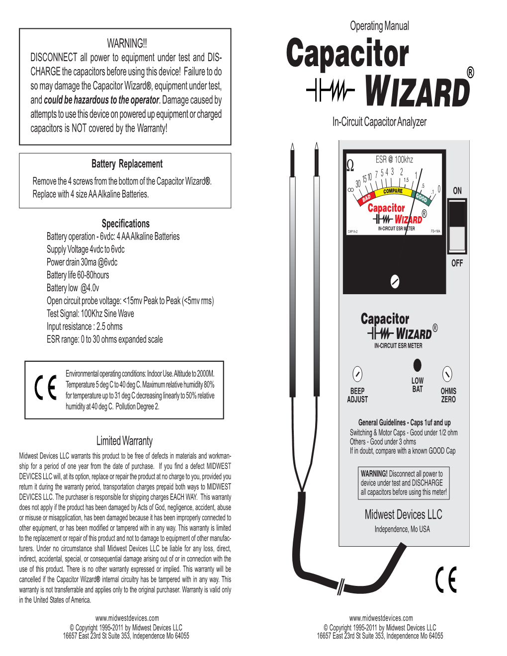 Capacitor Wizard® Operating Manual