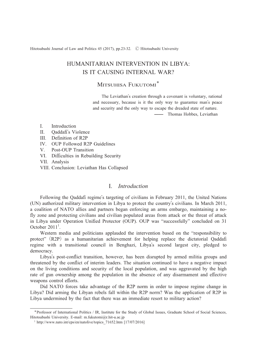 Humanitarian Intervention in Libya: Is It Causing Internal War?