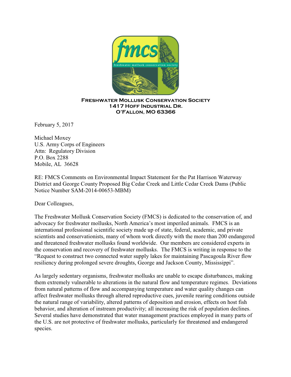 FMCS Comments on Environmental Impact Statement for the Pat