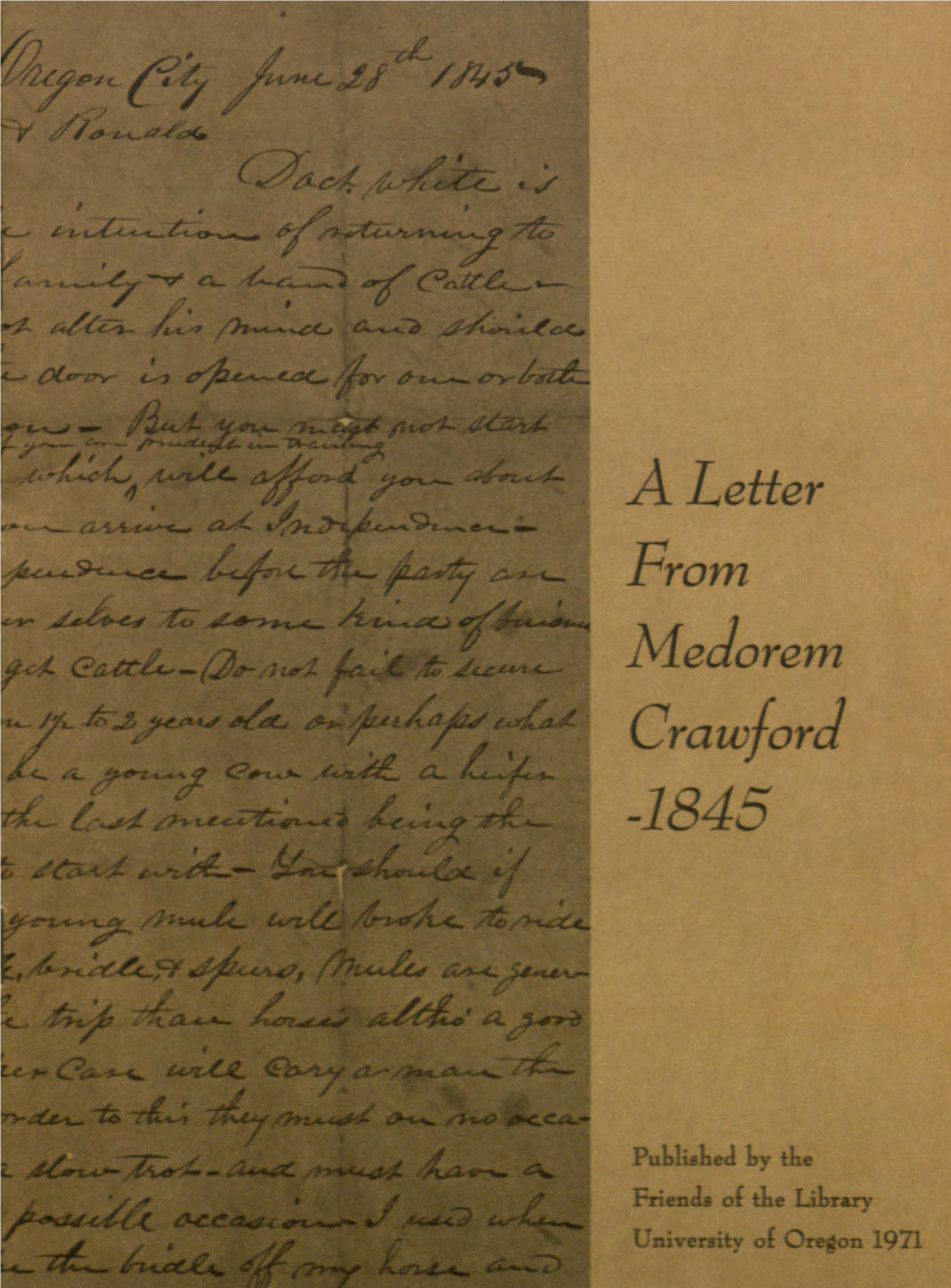 A Letter from Meclorem Crawford / '-Z