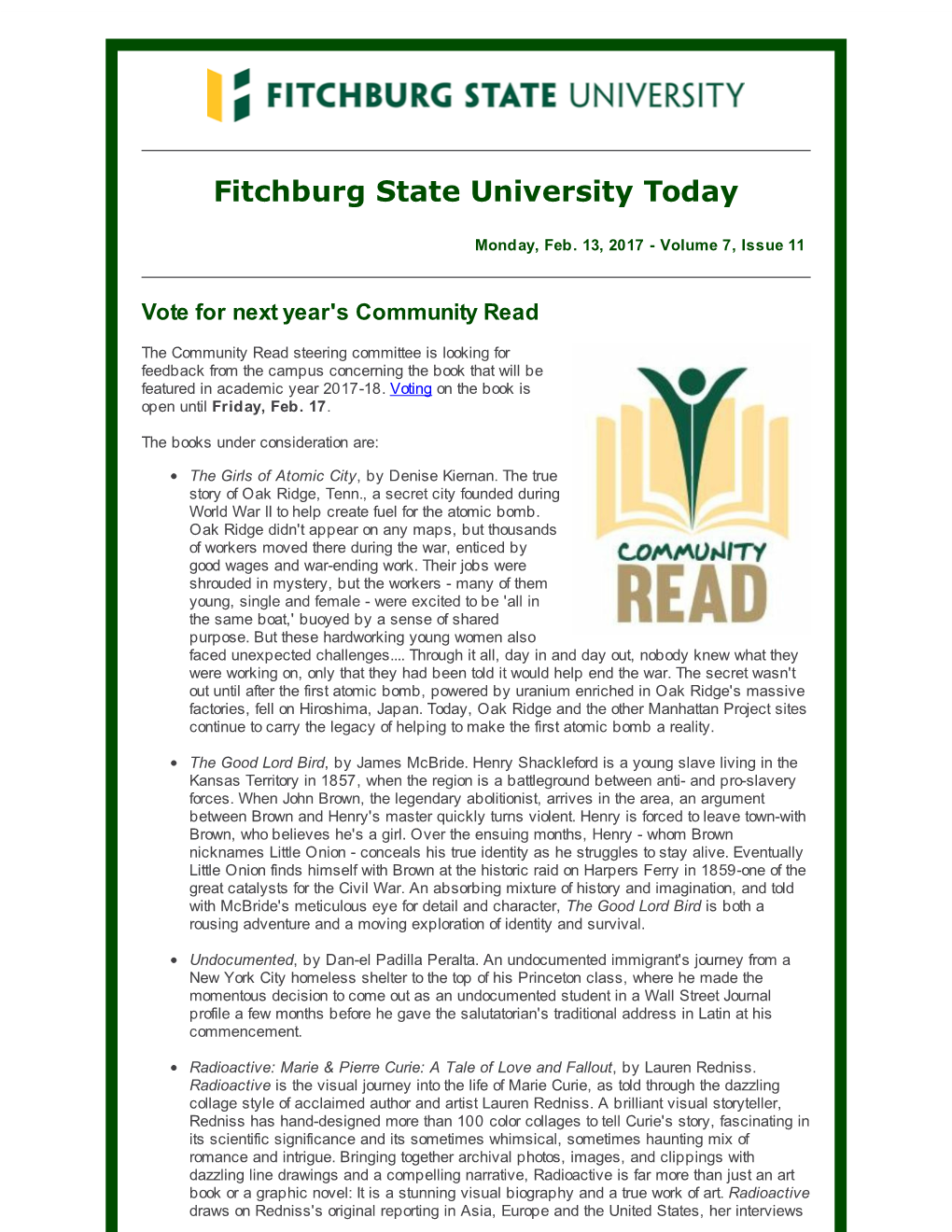 Fitchburg State University Today