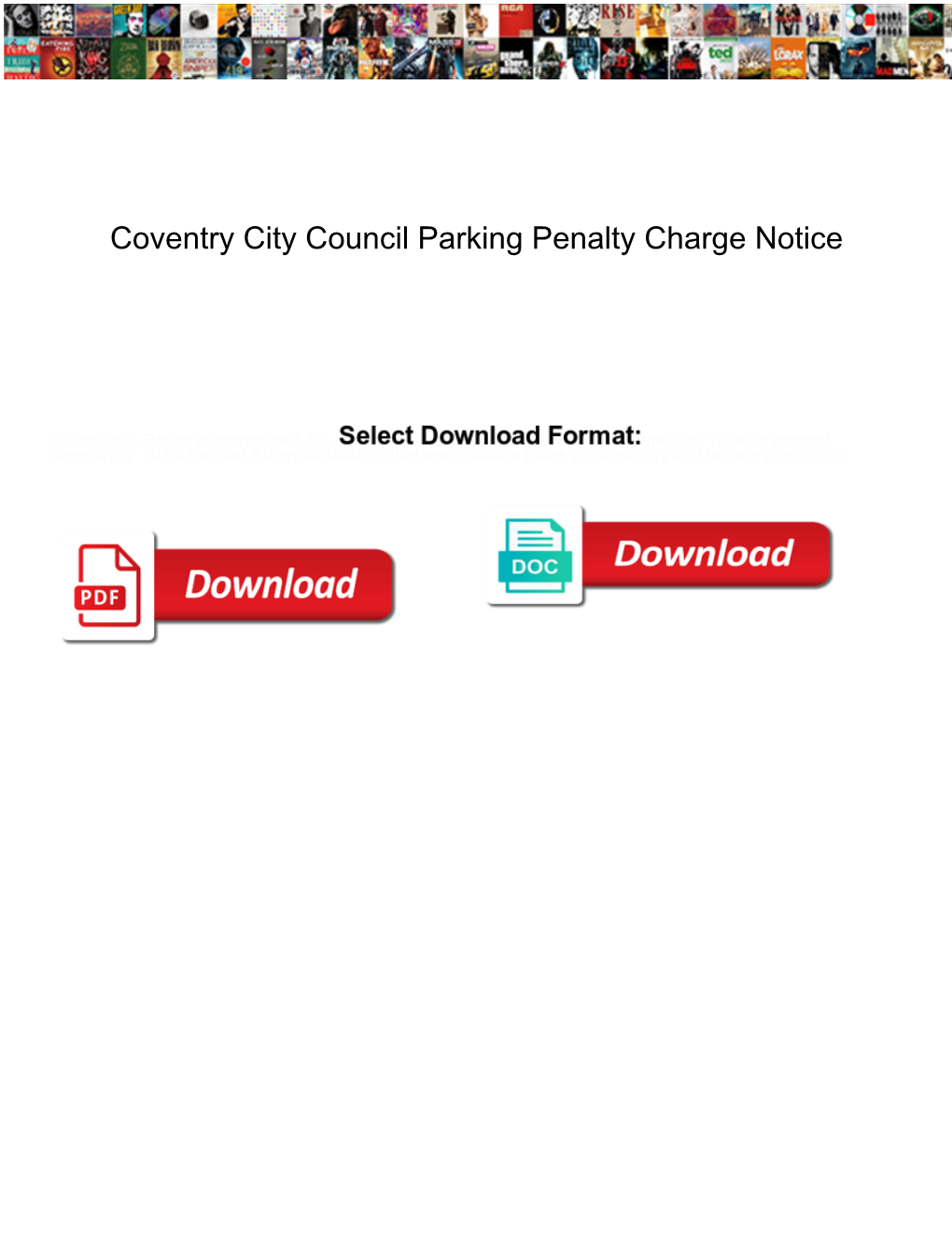 Coventry City Council Parking Penalty Charge Notice