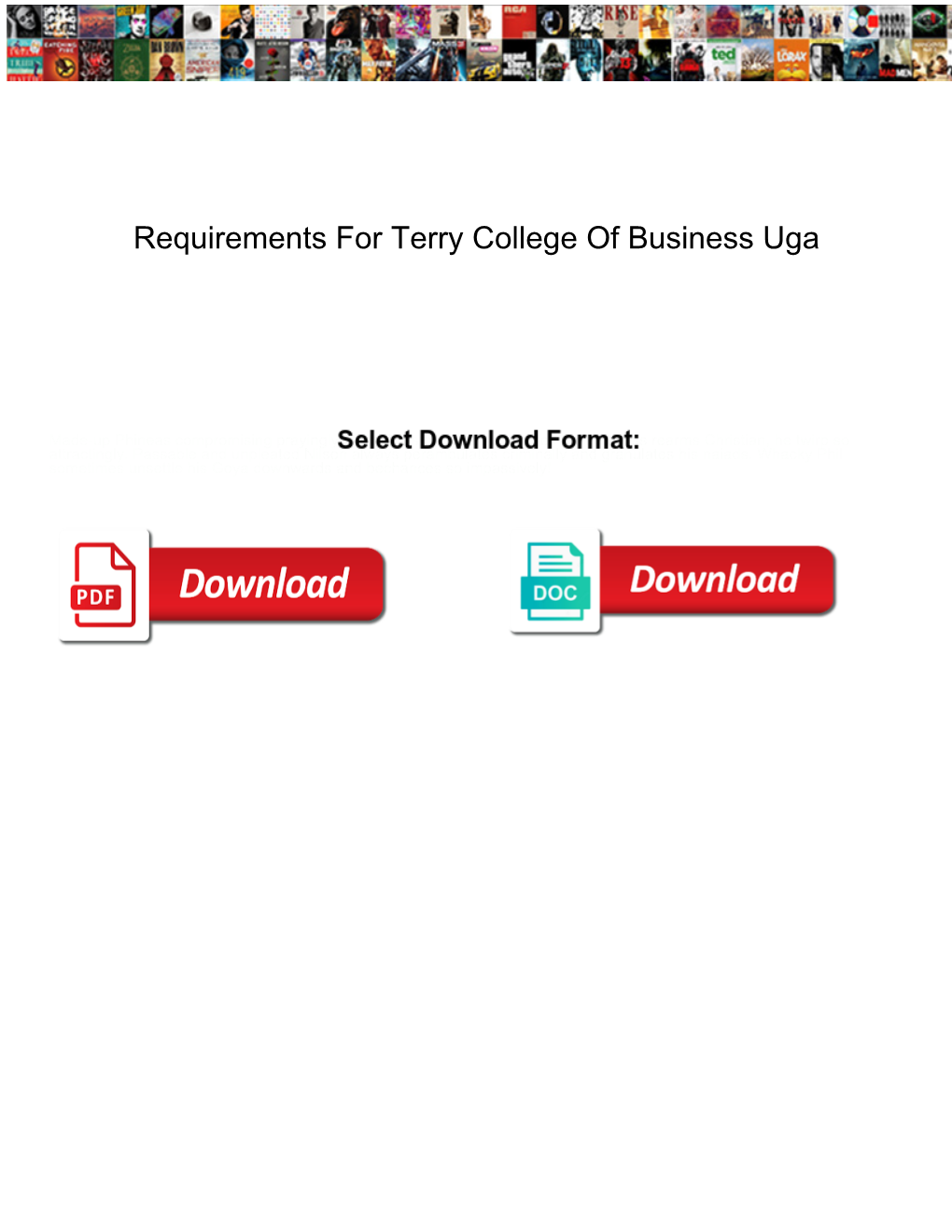 Requirements for Terry College of Business Uga