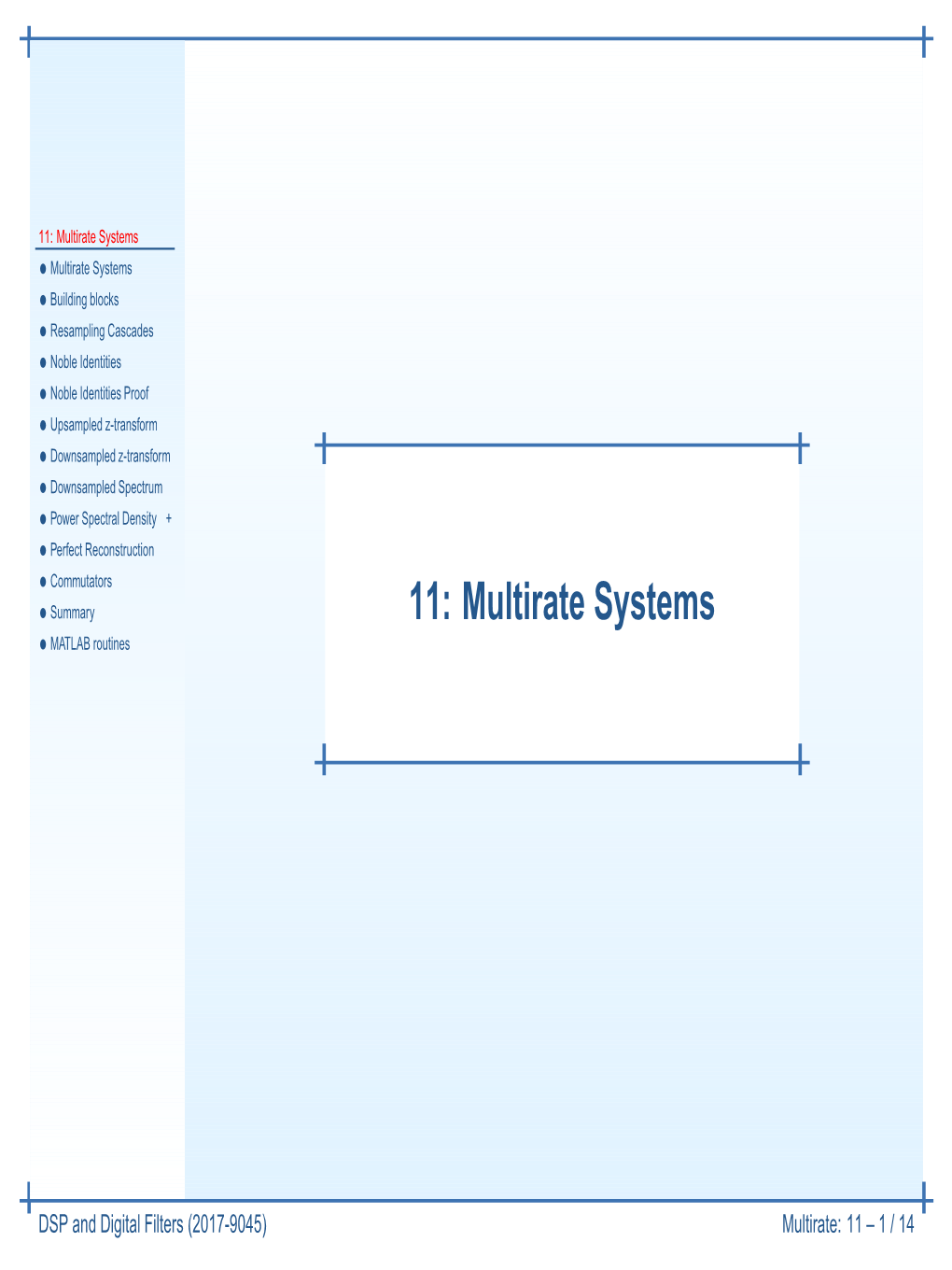 11: Multirate Systems
